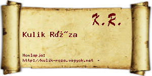 Kulik Róza névjegykártya